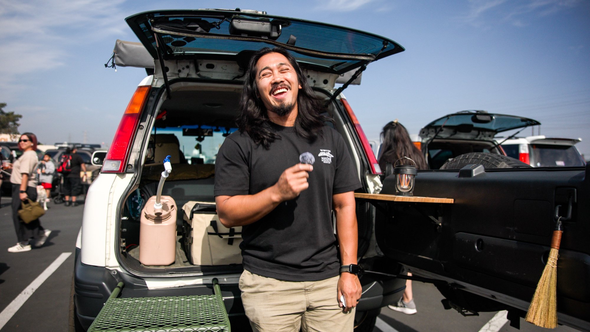 Man laughing at his CR-V