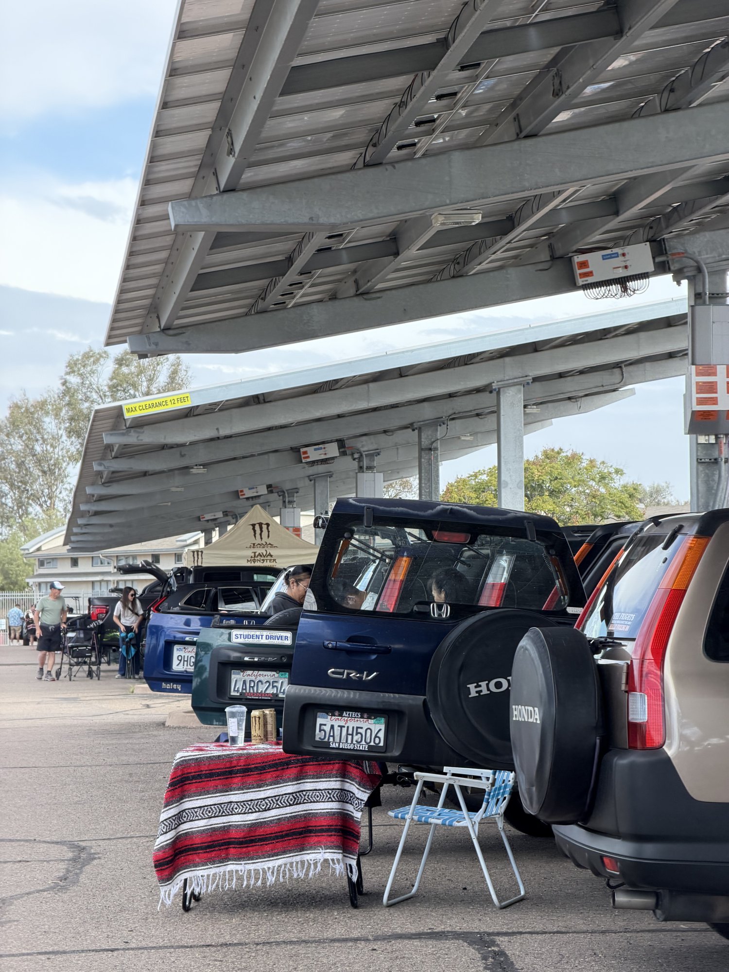 CR-Vs parked under the solar canopy